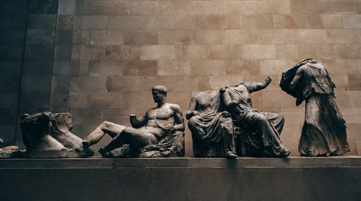 Editorial illustration for Repatriation of Cultural Artifacts: The Arguments, the Laws, and What the Parthenon Marbles Impasse Reveals