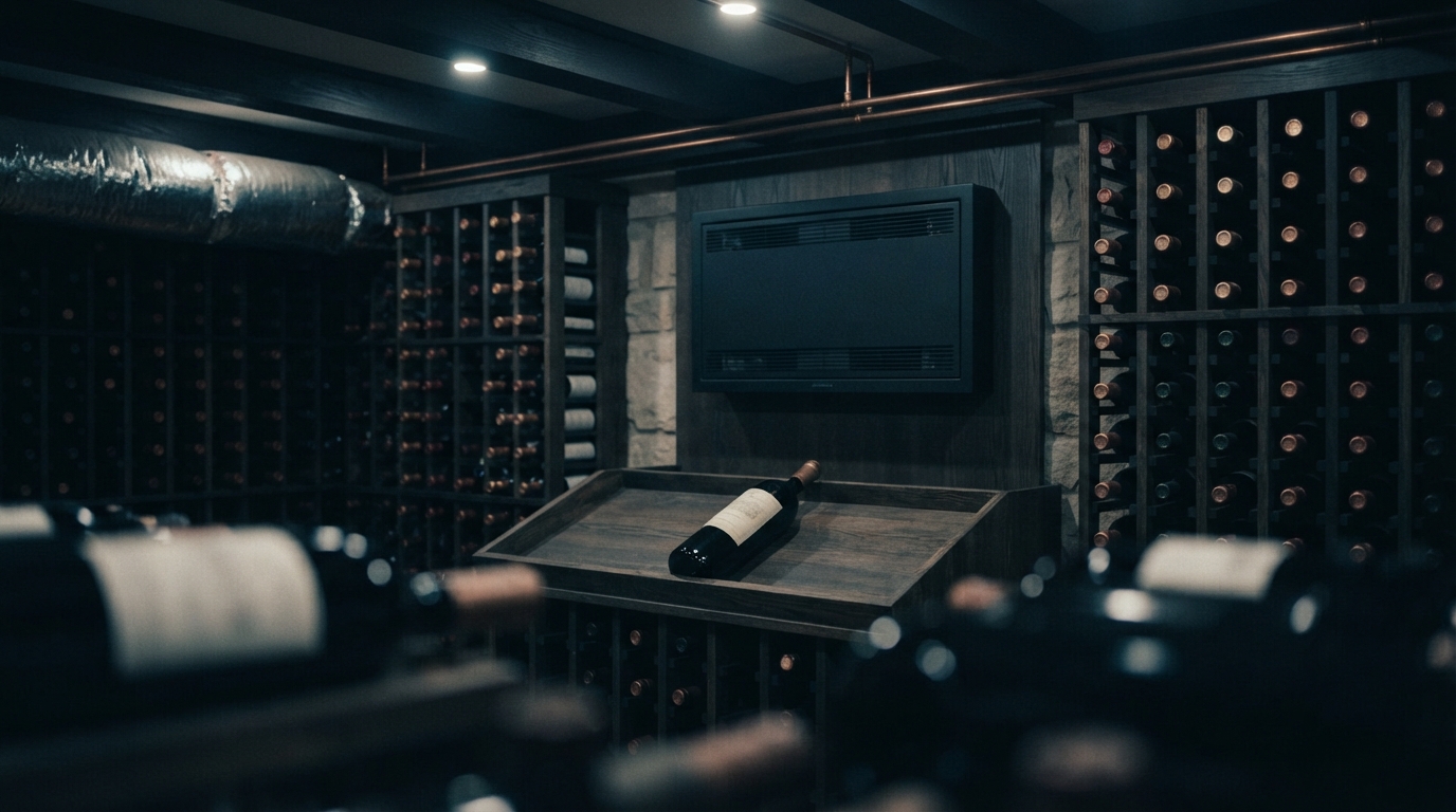 Editorial illustration for Through-the-Wall, Ductless Split, or Ducted: Choosing the Right Cooling Architecture for Your Cellar